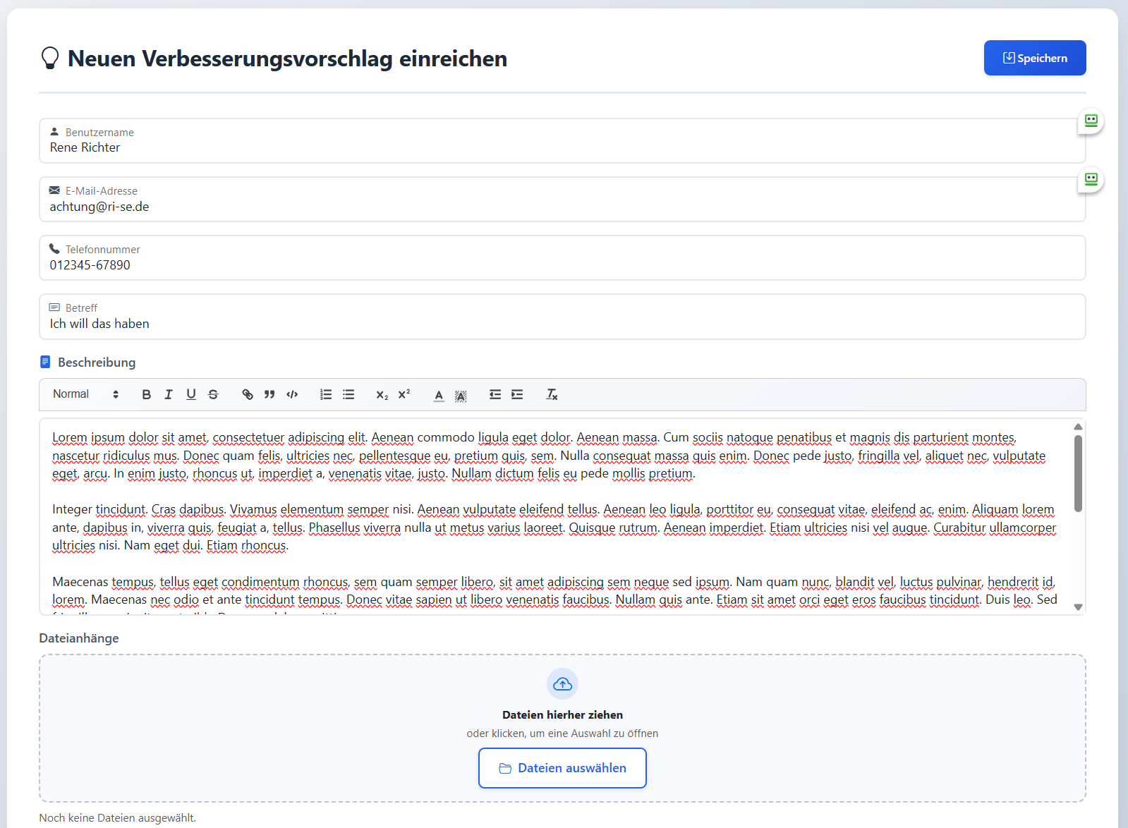 Verbesserungsvorschläge
