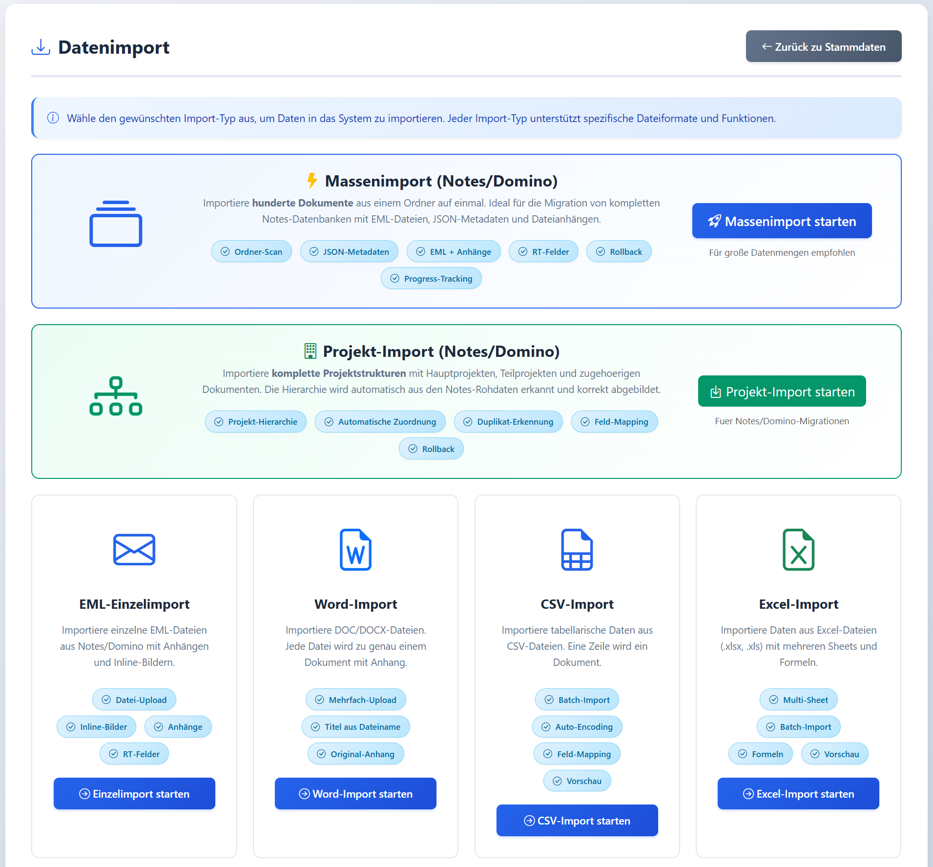Datenimport und Massenverarbeitung