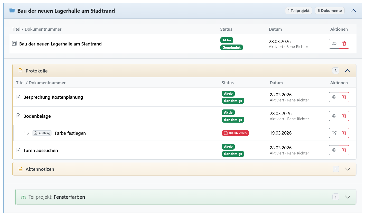 Schablonen und Dokumente
